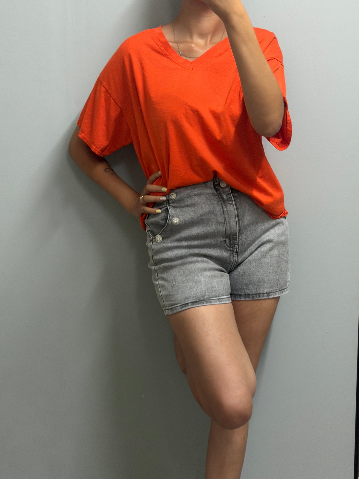 Short en jean élastique ￼